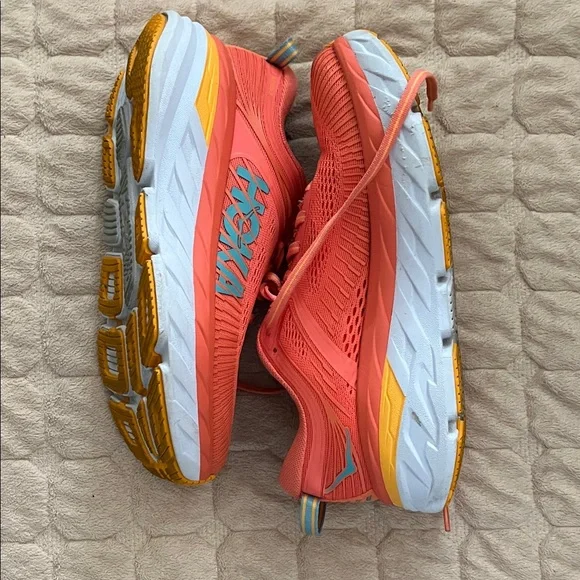 Hoka One One Vibrant Coral Sneakers - Picture 3 of 5